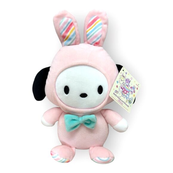 Sanrio Hello Kitty & Friends Holiday POCHACCO Bunny Suit 8" Plush Authentic Gift - Picture 1 of 8